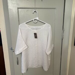 J. Jill Women's White Linen Blouse